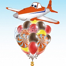 Букет из шаров  "Гоночный самолет Дасти"